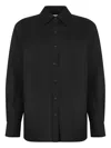 Calvin Klein Linen Blend Ls Regular Shirt Clothing In Black
