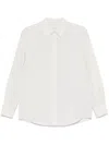 Calvin Klein Linen Shirt With Pointed Collar And Rear Curved Hem In White