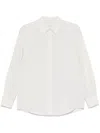 Calvin Klein Linen Shirt With Pointed Collar And Rear Curved Hem In White