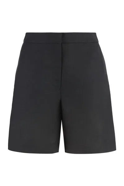 Calvin Klein Linen Blend Shorts In Black