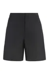 Calvin Klein Wide Lyocell Linen Shorts In Black