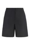 Calvin Klein Wide Lyocell Linen Shorts In Black