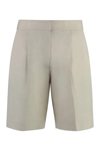 Calvin Klein Linen Blend Shorts In Ecru