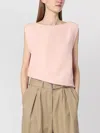 Calvin Klein Linen Blend Sleeveless V-neck Blouse In Pink