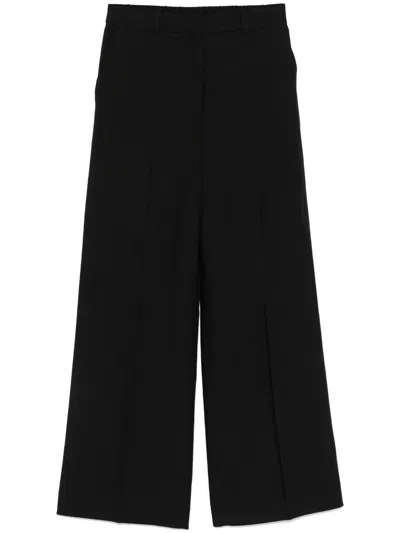 Calvin Klein Linen Blend Wide Leg Pants Clothing In Black