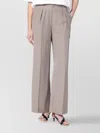 Calvin Klein Linen Blend Wide Leg Trousers In Gray