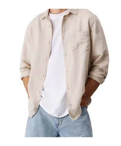 Calvin Klein Linen Cotton Shirt In White