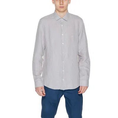 Calvin Klein Linen Men's Shirt In Beige