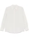 Calvin Klein Linen Shirt With Pointed Collar And Rear Curved Hem In White