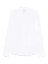 Calvin Klein Linen Stand-up-collar Shirt In White