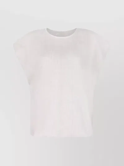 CALVIN KLEIN LINEN TOP CAP SLEEVES KEYHOLE BACK