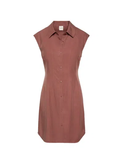 Calvin Klein Linen-blend Mini Dress In Brown