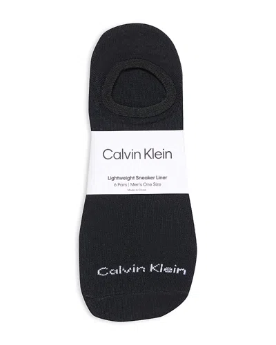 Calvin Klein Liner Socks, Pack Of 6 In Black