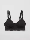 Calvin Klein Modern Cotton Lightly Lined Logo Tape Bralette In Schwarz