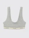 Calvin Klein Womens Grey Heather Heritage Logo-underband Stretch-cotton Bralette In Gray