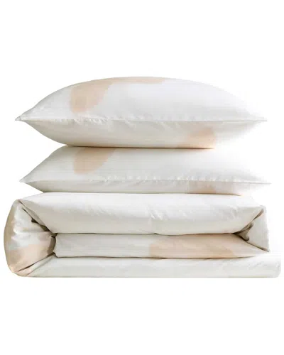 Calvin Klein Liquid Floral Cotton Duvet Set In White