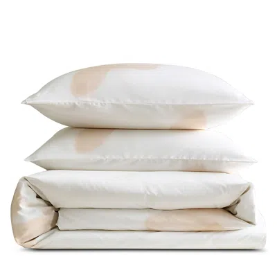 Calvin Klein Liquid Floral Cotton Sateen 3 Piece Comforter Set, Queen In Brown