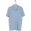 Calvin Klein Liquid Touch Interlock Cotton Polo In Dusty Blue