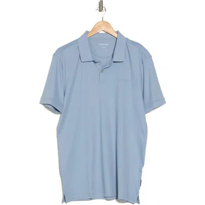 Calvin Klein Liquid Touch Interlock Cotton Polo In Dusty Blue