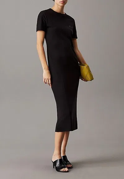 Calvin Klein Liquid Touch T-shirt Dress In Black