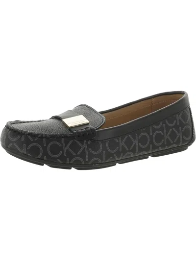 Calvin Klein Lisa Womens Logo Casual Loafers In Black