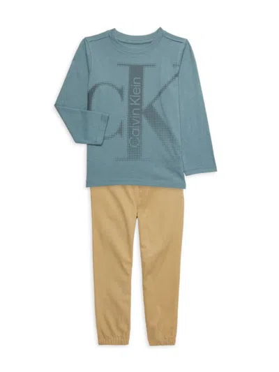 Calvin Klein Babies' Little Boy's 2-piece Logo Tee & Pants Set In Assorted