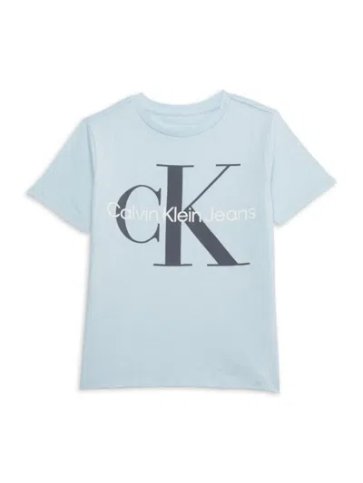 Calvin Klein Kids' Little Boy's & Boy's Logo Cotton T-shirt In Blue