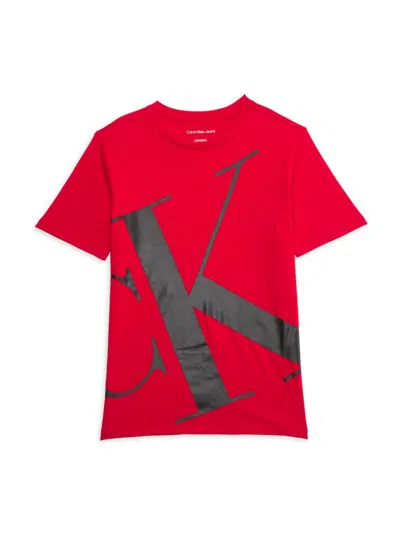 Calvin Klein Babies' Little Boy's & Boy's Logo Cotton T-shirt In Red