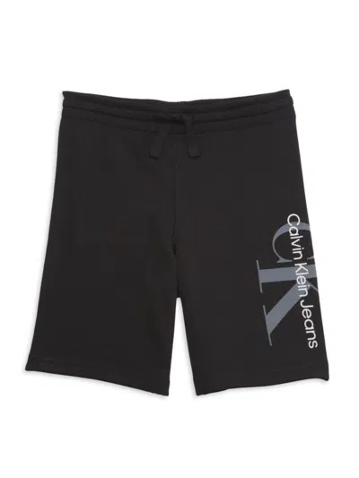 Calvin Klein Kids' Little Boy's & Boy's Logo Drawstring Shorts In Black