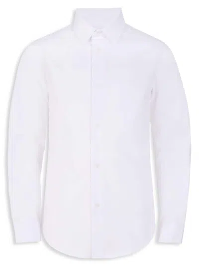 Calvin Klein Kids' Little Boy's Stretch Poplin Button-front Dress Shirt In White