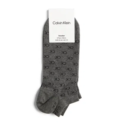 Calvin Klein Logo Ankle Socks In Black