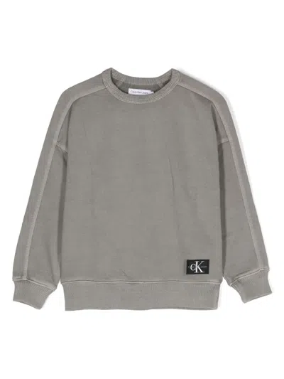 Calvin Klein Kids' Boys Grey Cotton Sweatshirt