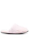 Calvin Klein Logo Appliqué Faux-fur Slippers In Pink