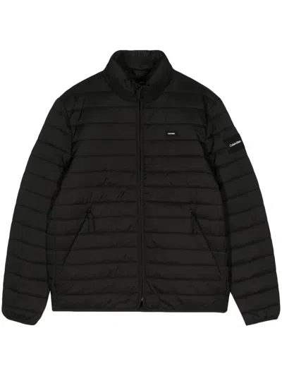 Calvin Klein Logo-appliqué Puffer Jacket In Black