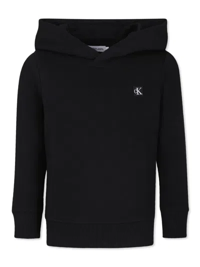 Calvin Klein Black Sweatshirt For Kids With Logo