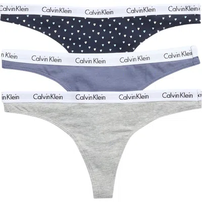Calvin Klein Logo Assorted Thongs In Multi