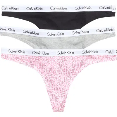Calvin Klein Logo Assorted Thongs In Multi