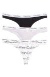 Calvin Klein Logo Assorted Thongs In Orchid/ Black/ White