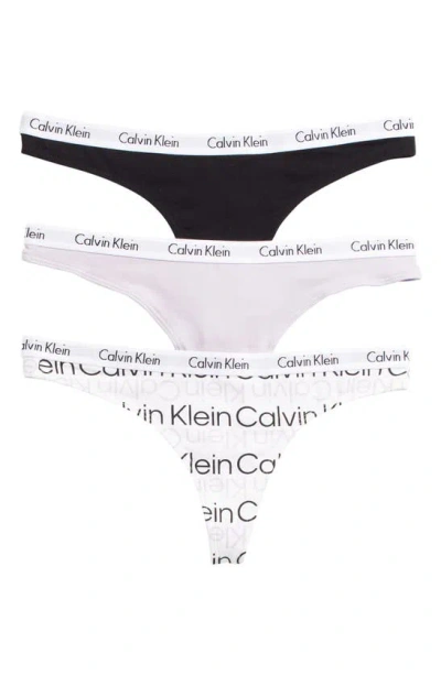 Calvin Klein Logo Assorted Thongs In White