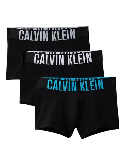 Calvin Klein Intense Power 3 Pack Trunks In Black
