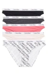 Calvin Klein Logo Bikini In Black/charcoal/pink