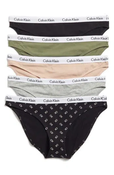 Calvin Klein Logo Bikini In Black/nymph/grey Assorted