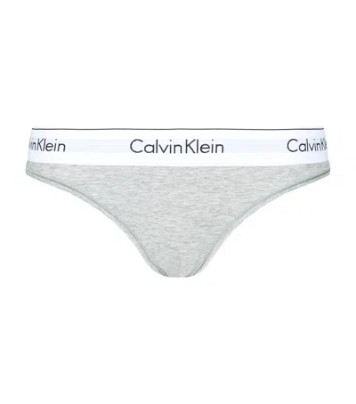 Calvin Klein Logo Bikini Briefs In Grey