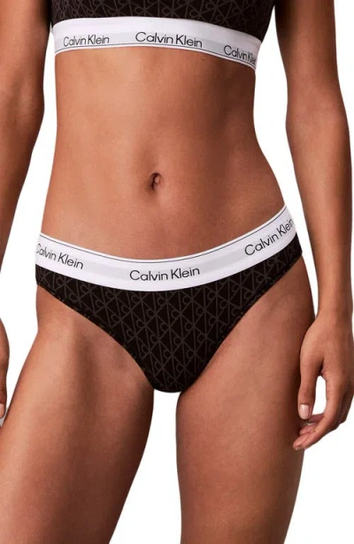 Calvin Klein Logo Bikini In Brown