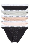 Calvin Klein Logo Bikini In Sand/black/nymph