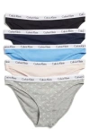 Calvin Klein Logo Bikini In Shoreline/black/grey