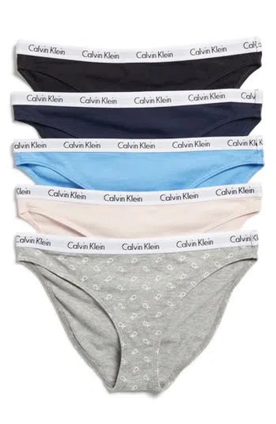 Calvin Klein Logo Bikini In Shoreline/black/grey