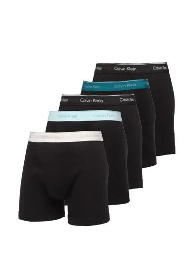 Calvin Klein Logo Boxers (set Of Five) In Black