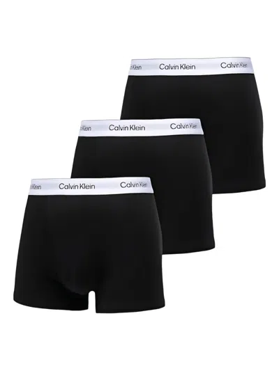 Calvin Klein Logo Boxers (set Of Three) In Black
