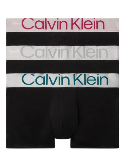 Calvin Klein Logo Boxers (set Of Three) In Black